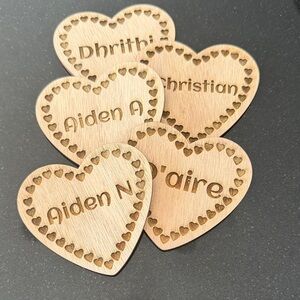 Personalized Wooden Heart magnets